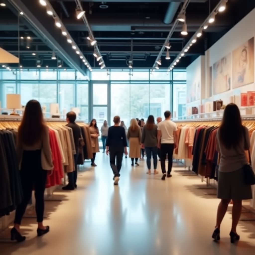 Interior de una moderna tienda de retail